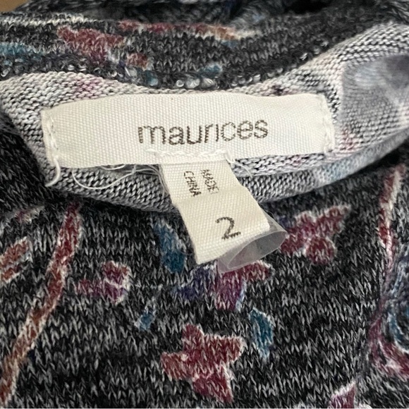 Maurice’s Paisley Print Heathered Knit Cross Cross Back Neck Women's Top 2X - Picture 5 of 7